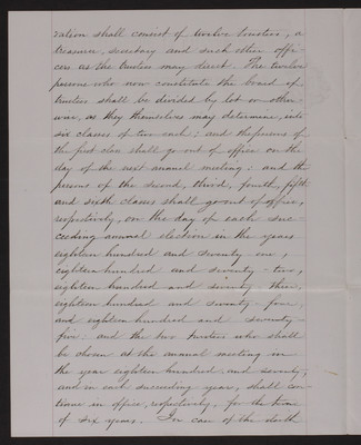 1869-04-17 Founding Document: Additional Act of Incorporation, Election of Trustees, 1831.010.008